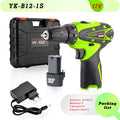 YIKODA 12V 16.8V 21V Cordless Drill Electric Screwdriver Rechargeable Lithium-Ion Battery Two-Speed DIY Driver Power Tools