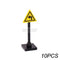 Marumine Traffic Road Sign Light Lamp Block Brick City Street View Accessories Signpost Barrier Speed Limit Indicator Warning