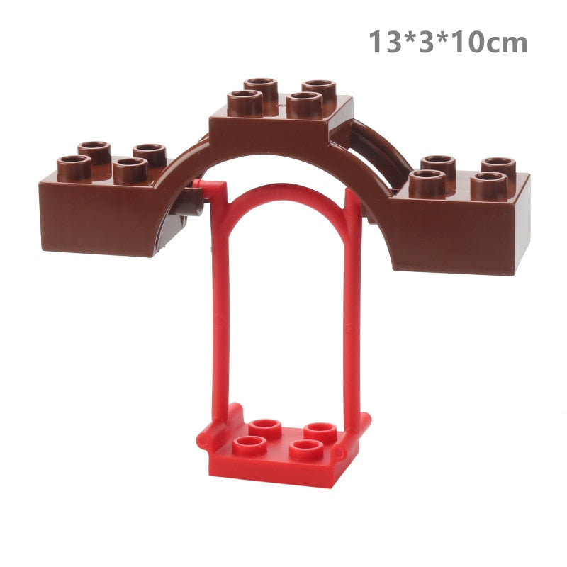 Big Building Blocks Compatible Slide Swing Seesaw Park Playground Series Large Bricks Children Educational Creative Toy Kid Gift