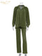 Clacive Causal Loose Home Suit Autumn Long Sleeve Blouse With High Wasit Pants Set Women Elegant Pleated Beige 2 Piece Pant Sets
