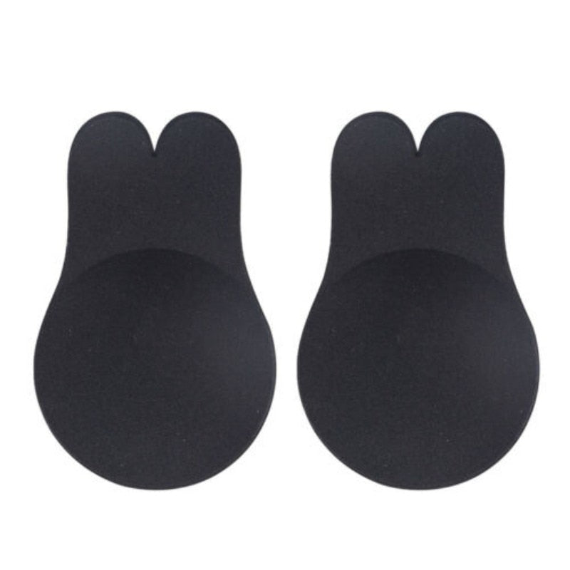 Women Push Up Bras Self Adhesive Silicone Strapless Invisible Bra Reusable Sticky Breast Lift Tape Rabbit Nipple Cover Bra Pads