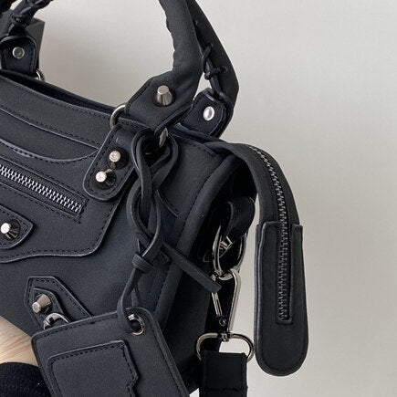 Girl Shoulder Bags Black Hand Bags New Arrival Mini Small Motorcycle Bags Crossbody for Women Soft Pu Leather Brand Handbag lady