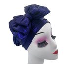 Shinning Multi-layer Bowknot Turban Cap for Woman Fashion African Headtie Nigeria Wedding Turbans Hat Muslim Headwrap Bonnet