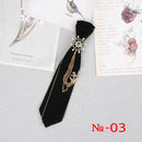 Hand Made Black Ribbon Tie Crystal Rhinestone Jewelry Men Shirts Hot New Girl Boys Collar Neck Ties School Uniform Women Necktie