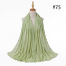 Hijab Scarf 72*175cm Plain Chiffon Scarves For Women Muslim Fasion Islam Clothing Headscarves Shawl For Ladies Headwrap Ramadan