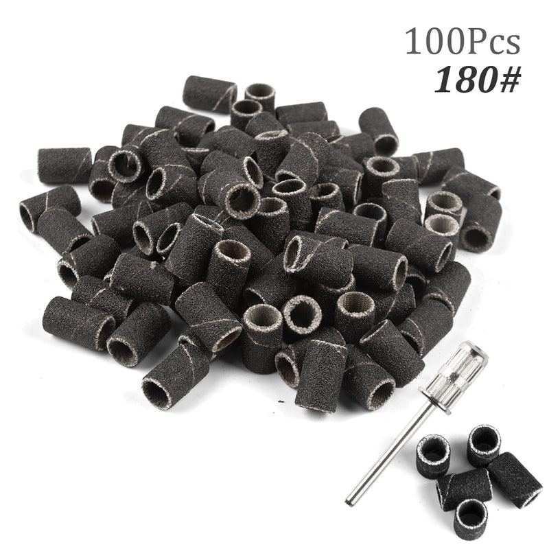 100pcs 80''/120''/180" Nail Art Sanding Bands Gel Polish Remover Tool Accessory for Electric Nail Machine Nail Drill Bits