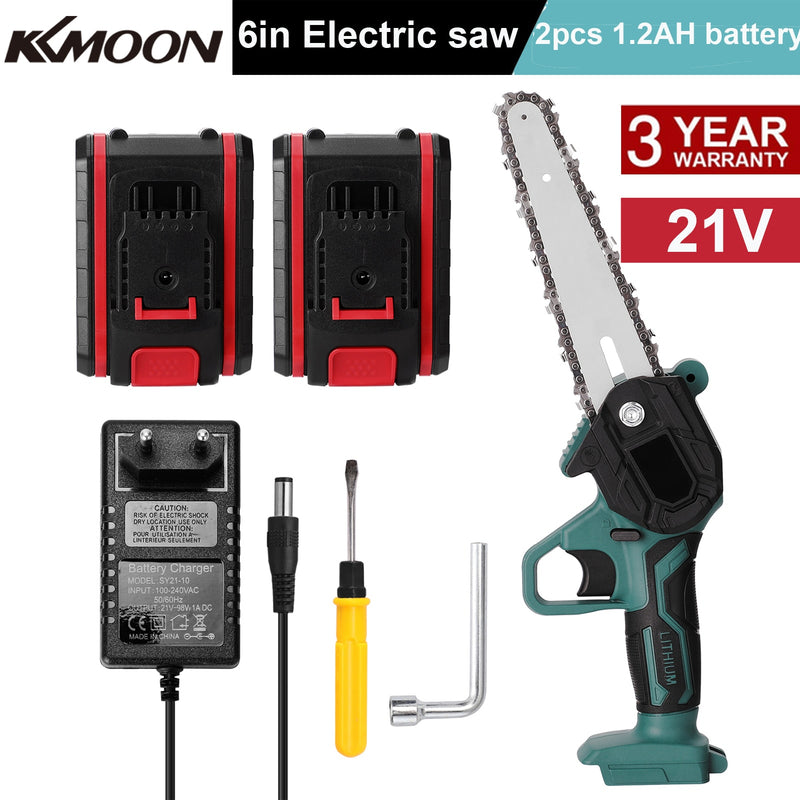 21V/48VF Electric Chainsaw 1/2 Battery Portable Pruning Chain Saw Small Wood Spliting One-handed Woodworking Garden Power Tool