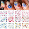 12 Designs Nail Stickers Set Mixed Floral Geometric Nail Art Water Transfer Decals Sliders Flower Leaves Manicures Decoration