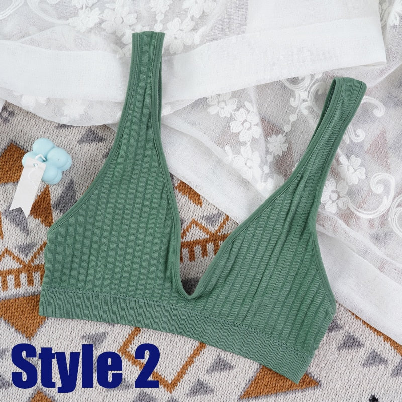 Seamless Bra Sports Bras For Women Plunge Brassiere Top Female Backless Deep V Sexy Lingerie Women Underwear Rib Bralette