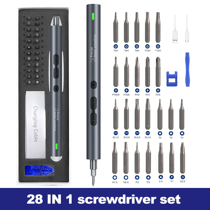 Electric Screwdriver 62/28/120pcs IN 1 Screwdriver Set Large Capacity Power Screwdriver Multi-accessory Precision Power Tools