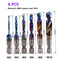 1-6pc M3 M4 M5 M6 M8 M10 Tap Drill Bits 1/4 Hex Shank Machine Hand Taps Titanium Coated HSS Drilling Tap Bits Thread Screw Tools