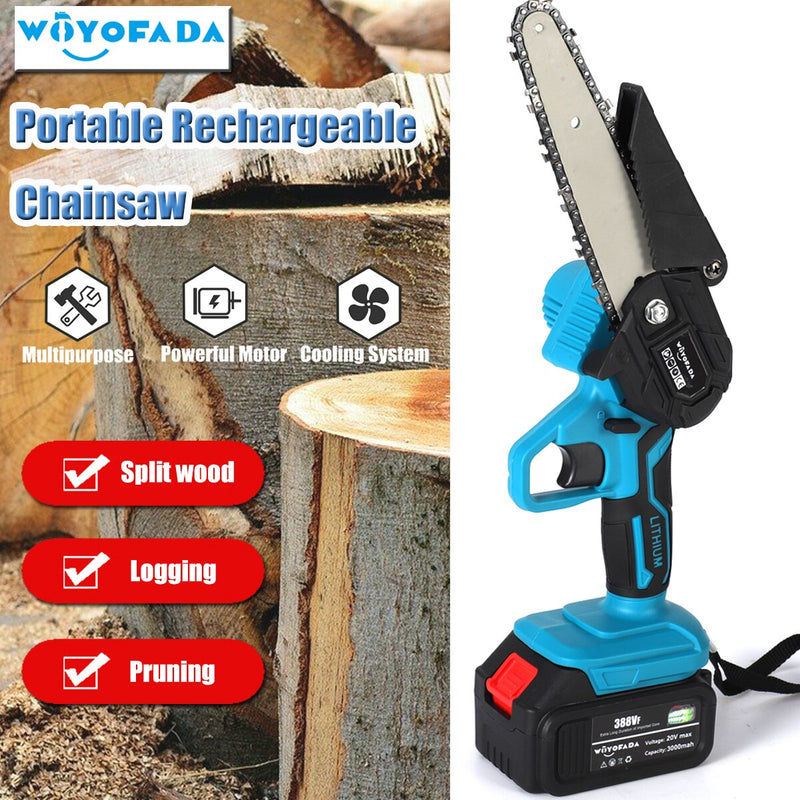 4 Inch/6 Inch Mini Electric Saw Chainsaw Fruit Tree Woodworking Garden Tools Hand Held Wood Cutters  For Makiita 18V Battery