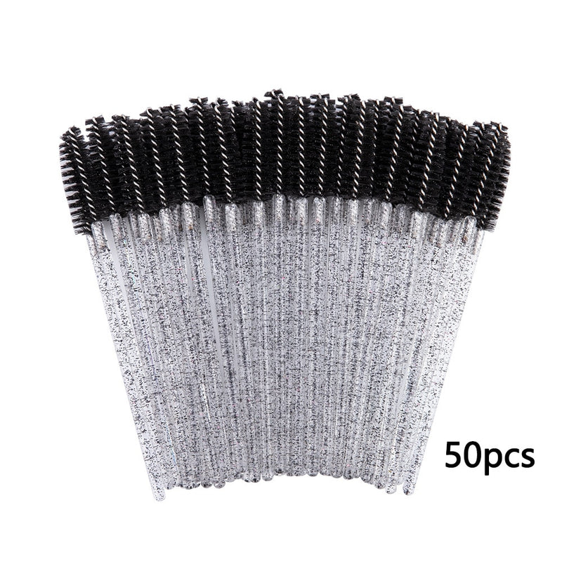 Disposable Crystal Eyelashes Brush Comb 25/50Pcs Eye Lashes Extension Mascara Wands Makeup Professional Makeup Beauty Tool