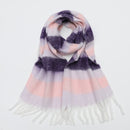 2022 New Women Plaid Scarf Winter Pashmina Shawls Cashmere Thick Wraps Lady Tassel Warm Scarves Rainbow Hairy Bufanda