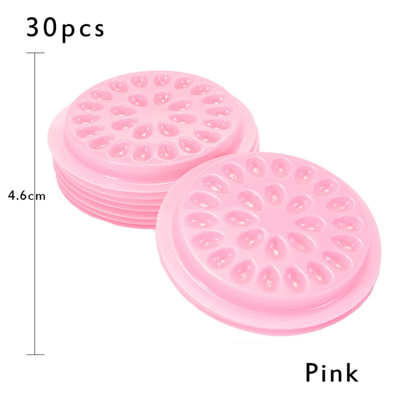 Wholesale false eyelashes Glue Holder eyelash extension supplies eye lashes Glue tools Lashes Extension Pallet Pads Plastic