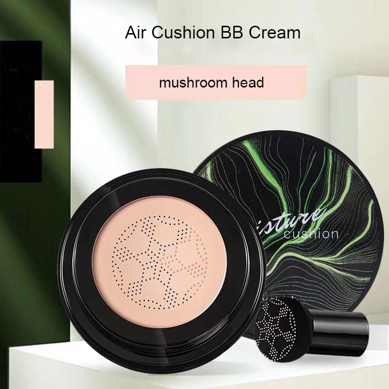 Korean Mushroom Head BB Air Cushion Foundation Brighten Face Base Tone CC Cream Concealer Waterproof Whitening Makeup Cosmetics