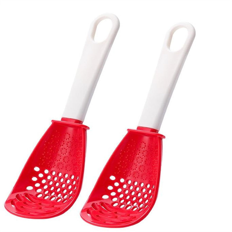 New Multifunctional Kitchen Cooking Spoon Heat-resistant Hanging Hole Innovative Potato Garlic Press Colander Innovative kitchen