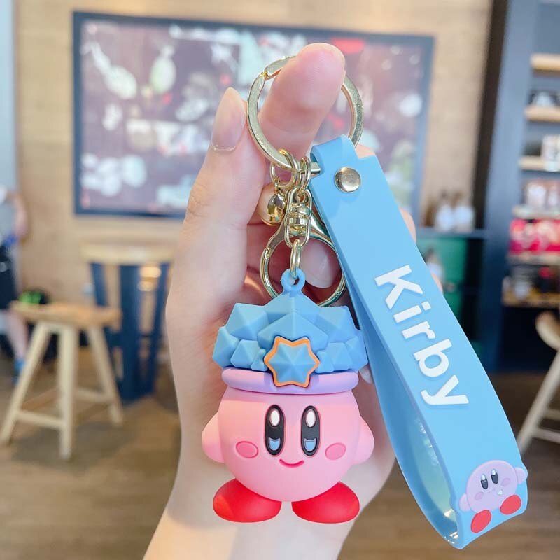 Fashion Star Kirby Plush Toys Keychain Chilkdren Toy Cute Pink Kirby Keychain Car Pendant Key Chain Woemen Keychains Toys Gifts