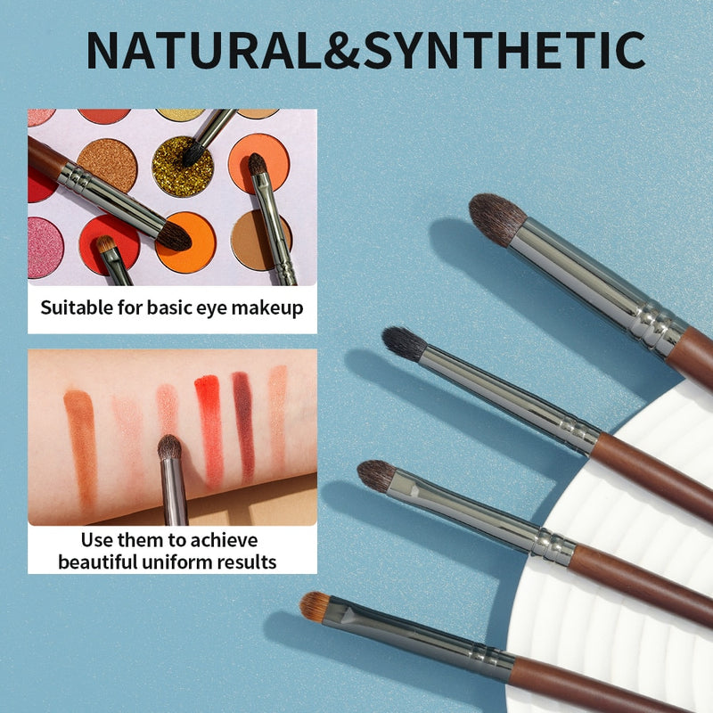 OVW Point Shader Eye Brush Set Horse Hair Tapered Smudge Crease Blending Eyeshadow Brushes Makeup Set brochas de maquillaje 4pcs