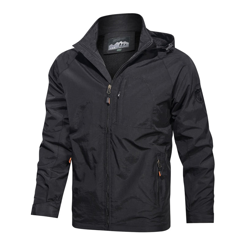 Men Outdoor Windproof Jacket Windbreaker Coat Hiking Rain Camping Fishing Tactical Male Clothing Breathable Jackets Plus Size