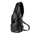 Men Anti Theft Chest Bag Shoulder Bags USB Charging Crossbody Package School Short Trip Messengers Bags Men&#39;s Leather Sling Pack