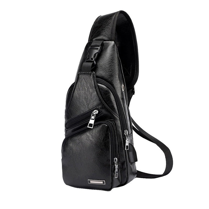 Men Anti Theft Chest Bag Shoulder Bags USB Charging Crossbody Package School Short Trip Messengers Bags Men&