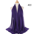 Hijab Scarf 72*175cm Plain Chiffon Scarves For Women Muslim Fasion Islam Clothing Headscarves Shawl For Ladies Headwrap Ramadan