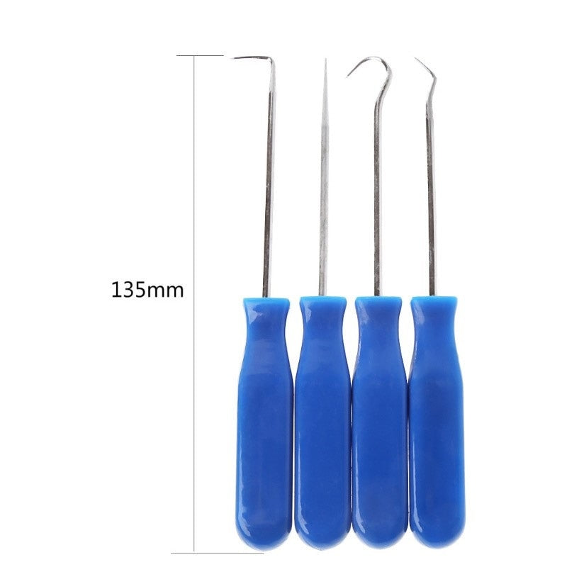 4 Pieces Long Pick &amp; Hook Set Gasket Puller Pick Tools for Removing Car Auto Oil Seal O-Ring Seal