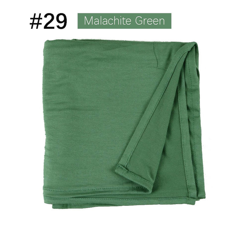 Muslim Women Stretchy Jersey Hijab Plain Cotton Jersey Hijabs  Islamic Soft Turban Head Wraps Headscarf 170X60cm