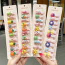Children Hairpin Fruit Hair Clips Baby Side Bangs Clip for Kawaii Girls Headdress Hair Accessories Baby Bows 10 PCS 2021 New