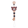 1pc Crochet Bunny Baby Pacifier Clip Chain BPA Free Wooden Beads Appease Soother Chain Clips Newborn Dummy Holder Nipple Clip
