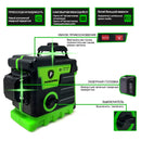 Pracmanu 12 Lines 3D Green Laser Level Horizontal and Vertical Cross Lines with 360°Auto Self-Leveling laser level 1/2 Batteries