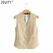 Zevity 2021 Women Fashion Single Breasted Sleeveless Slim Vest Jacket Ladies Business Casual WaistCoat Chic Poplular Tops CT707