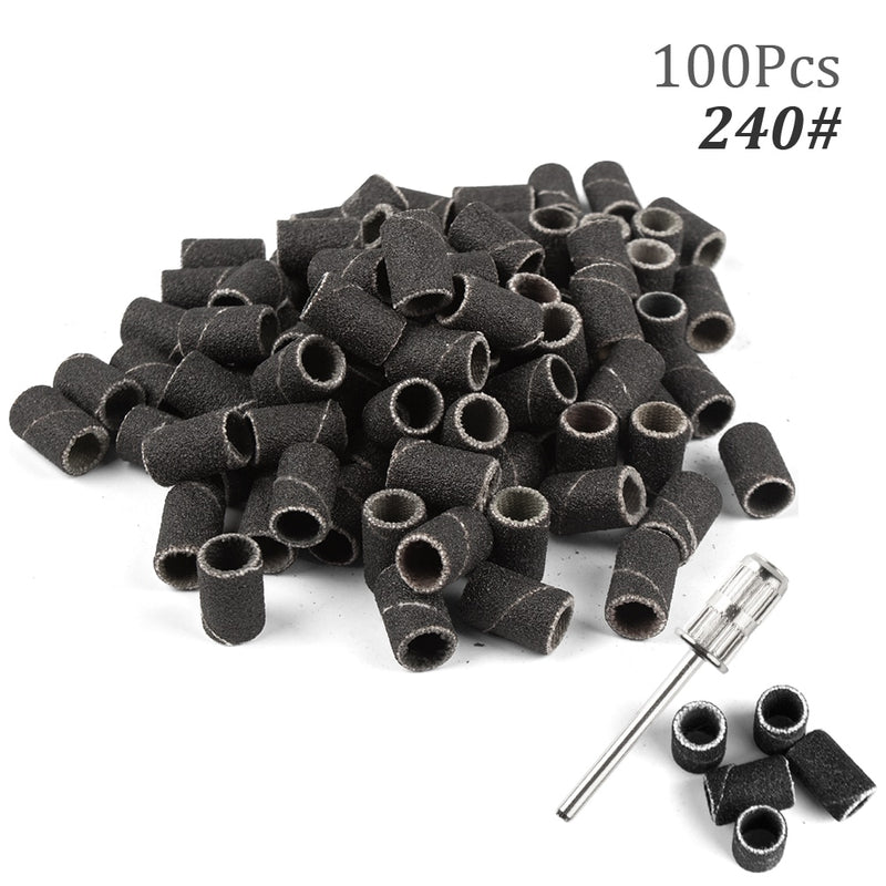 100pcs 80''/120''/180" Nail Art Sanding Bands Gel Polish Remover Tool Accessory for Electric Nail Machine Nail Drill Bits