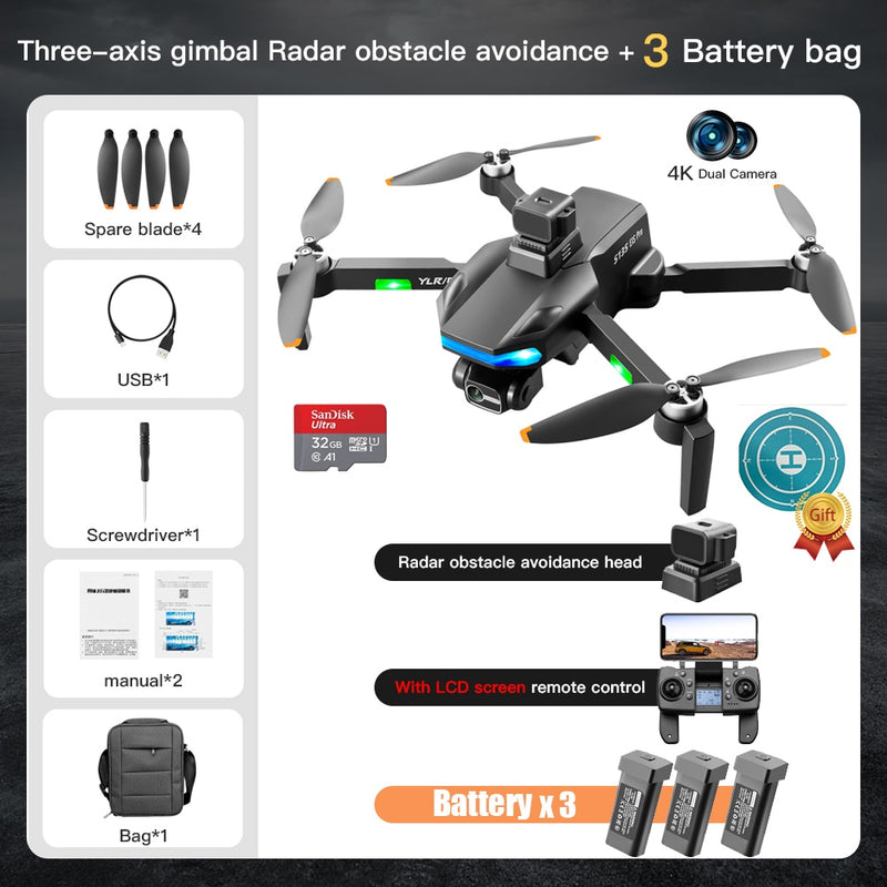 S135 PRO GPS Drone 4k Professional HD Camera Three-Axis Gimbal Anti-Shake HD Aerial Photography OAS Brushless Quadcopter RC Dron