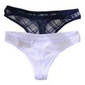 2PCS/Set Lace Sexy G-String Thongs Transparent Women&#39;s panties Low-Waist Female Underpants Mesh Perspective Briefs Lingerie M-XL