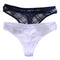 2PCS/Set Lace Sexy G-String Thongs Transparent Women&