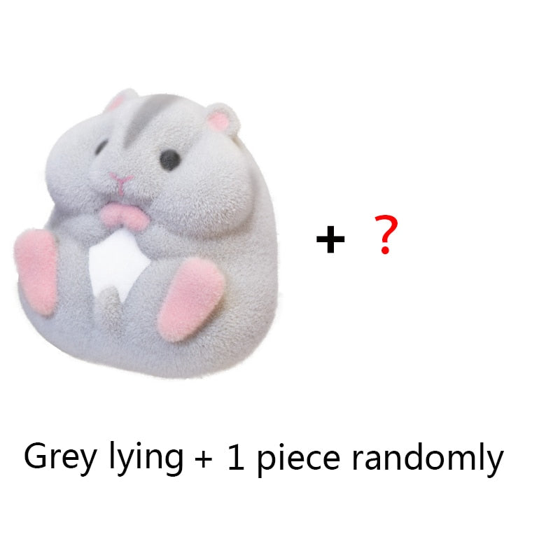 Original Genuine Capsule toys cute kawaii fatty milky soft hamster flocking plush dolls squeeze Stress Relief gashapon toys
