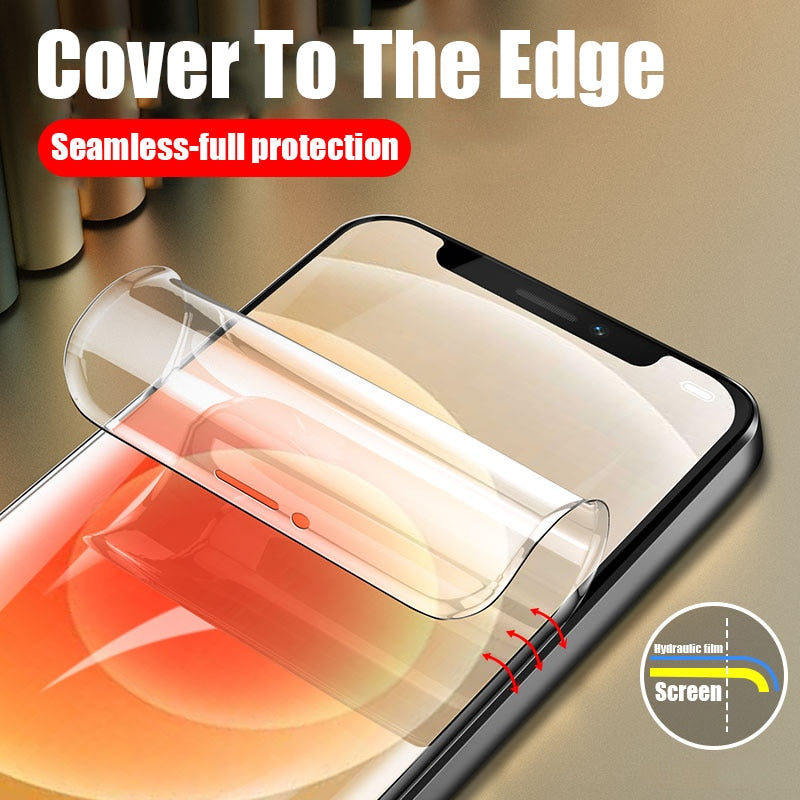 4PCS Full Cover Hydrogel Film On The For iPhone 13 12 11 14 Pro Max For iPhone X XR XS MAX 6 7 8 Plus 11 12 13 Screen Protector