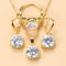 2022 Sell Well Wedding 925 Mark Jewelry Sets Black Zircon Dangle Earrings And Necklace Ring 3 Piece Set women Trendy Costume