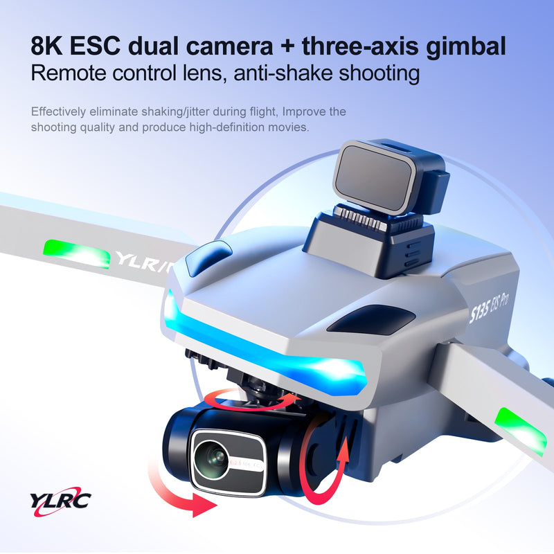 S135 PRO GPS Drone 4k Professional HD Camera Three-Axis Gimbal Anti-Shake HD Aerial Photography OAS Brushless Quadcopter RC Dron