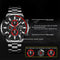 Fashion Mens Sports Watches Luxury Men Business Stainless Steel Quartz Wristwatch Man Casual Leather Watch relogio masculino