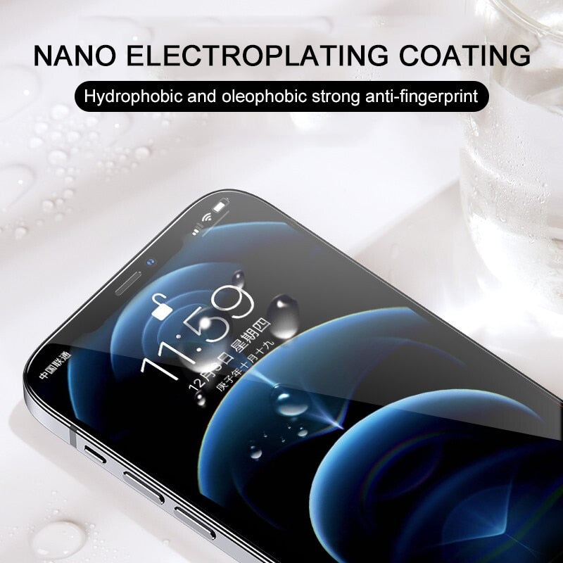 4PCS Full Cover Protective Glass For iPhone 11 12 13 14 Pro Max Screen Protector On iPhone X XR Xs Max 6S 7 8 Plus 13 Mini Glass
