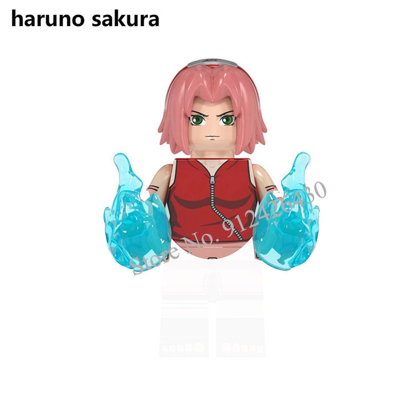 Naruto Sasuke Kakashi Akatsuki bricks Building Blocks Anime cartoon Mini Action Figures Heads Assembly Toys kids Christma Gifts