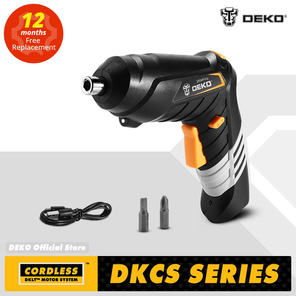 DEKO DKCS3.6O1/DCS3.6DU2 Electric Cordless Screwdriver  Keyless Chuck Charging Battery