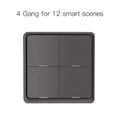 MOES 4 Gang Tuya ZigBee Wireless 12 Scene Switch Push Button Controller Battery Powered Automation Scenario for Tuya Devices