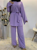 Eid Mubarak Kaftan Dubai Abaya Turkey Muslim Fashion Hijab Dress Sets Islam Clothing Abayas For Women Musulman Ensembles De Mode