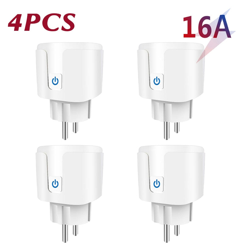 Aubess Smart Socket EU 16A/20A AC100-240V Wifi Smart Plug Power Outlet, Alexa Google Home Voice Control, For Tuya Smart Life APP