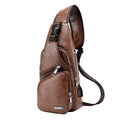Men Anti Theft Chest Bag Shoulder Bags USB Charging Crossbody Package School Short Trip Messengers Bags Men&#39;s Leather Sling Pack