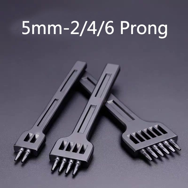 1PC 4/5/6mm Leather Black Round Hole Row Punch Tool  DIY Round Stitching Punch Sewing Stitching Punch Carving Work Saddle Set